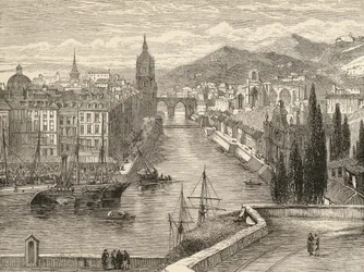 Bilbao, Espanha, ilustração de &39;espanhol Pictures&39; pelo Rev. Samuel Manning